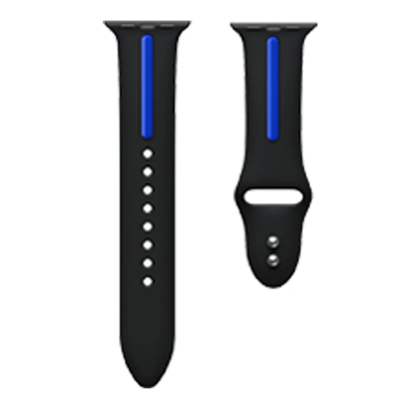 Ремешок EIMO для Apple Watch Band 44 мм 4 Iwatch band 42 мм 38 мм 40 мм спортивный силиконовый браслет на запястье ремешок для часов аксессуары - Цвет ремешка: black blue