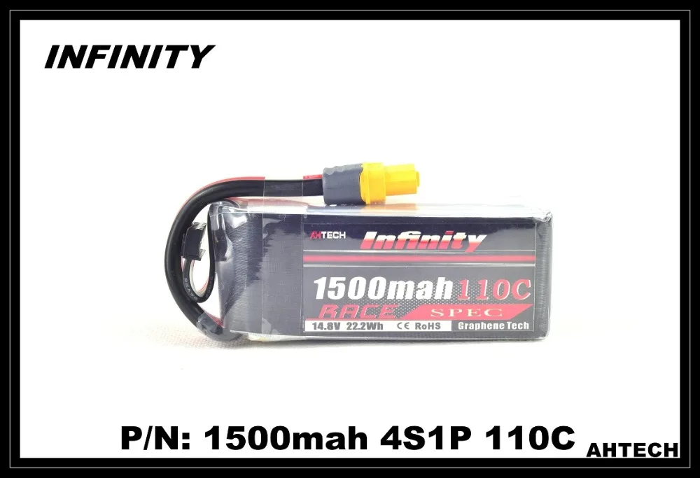 

1pcs Infinity Rechargeable Lipo Battery 14.8V 1500mah 110 4S1P Race Spec Lipo Battery For RC Aircraft Quapcopter Drone