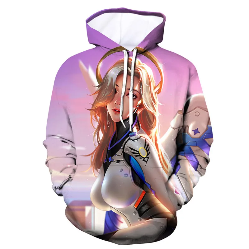 

2019 New Overwatches Hooded Sweatshirts OW Mercy Genji Reaper Hoodies Cool Pullover Coat Jacket Cosplay Halloween Costume props