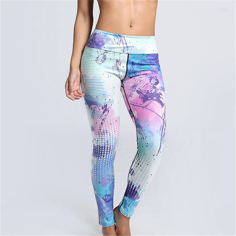Colorful Rainbow Style 3D Legging Women Fitness Sexy Pencil Pant Hip