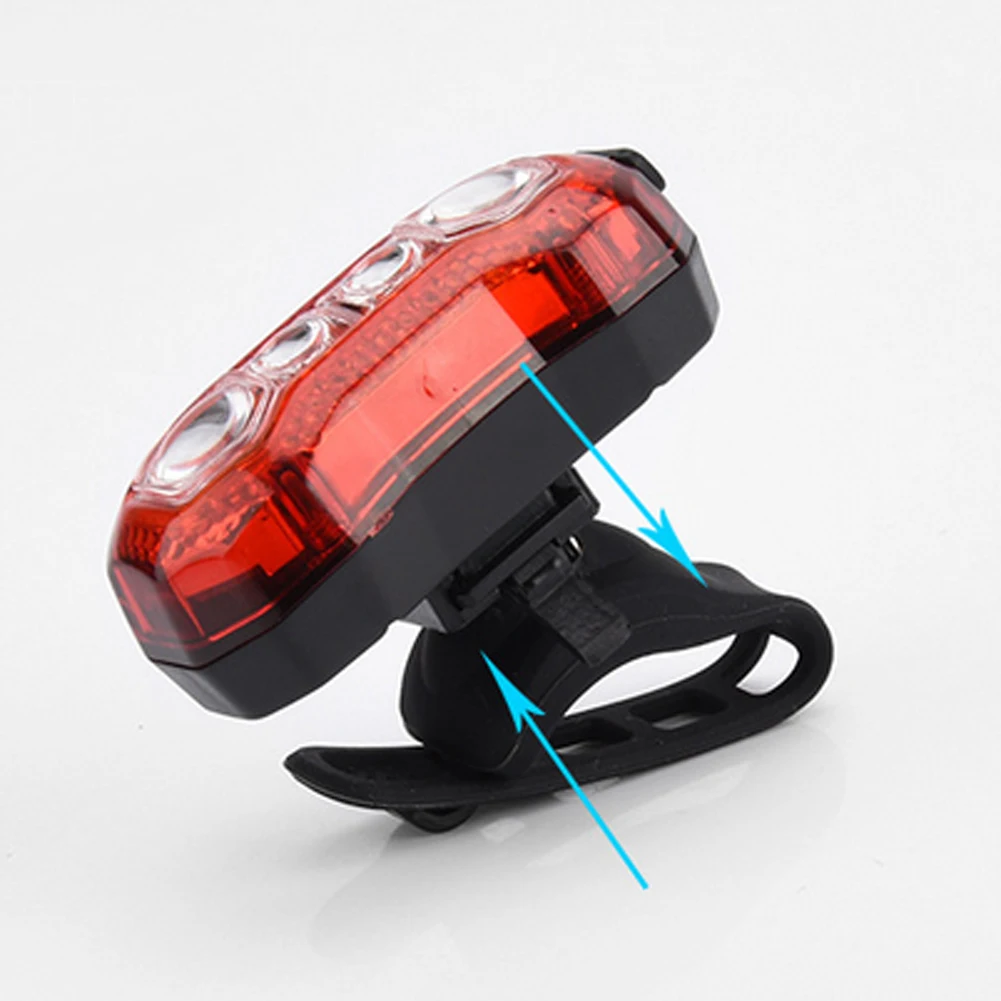 4 LEDs Bicycle Tail Light 5 Modes Bicycle Bike Cycling Rear Tail Alarm
