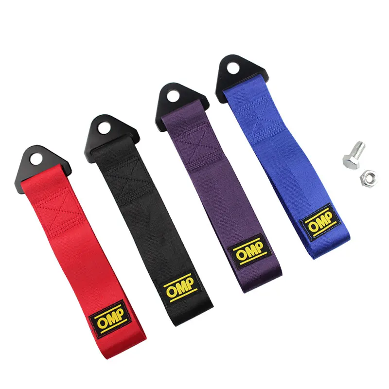 2017 جديد OMP حبل قطر سمكا حزام نايلون سحب حلقة حزام سباق الانجراف رالي أدوات الطوارئ الجبهة المصد الخلفي هوك RS-BAG013A