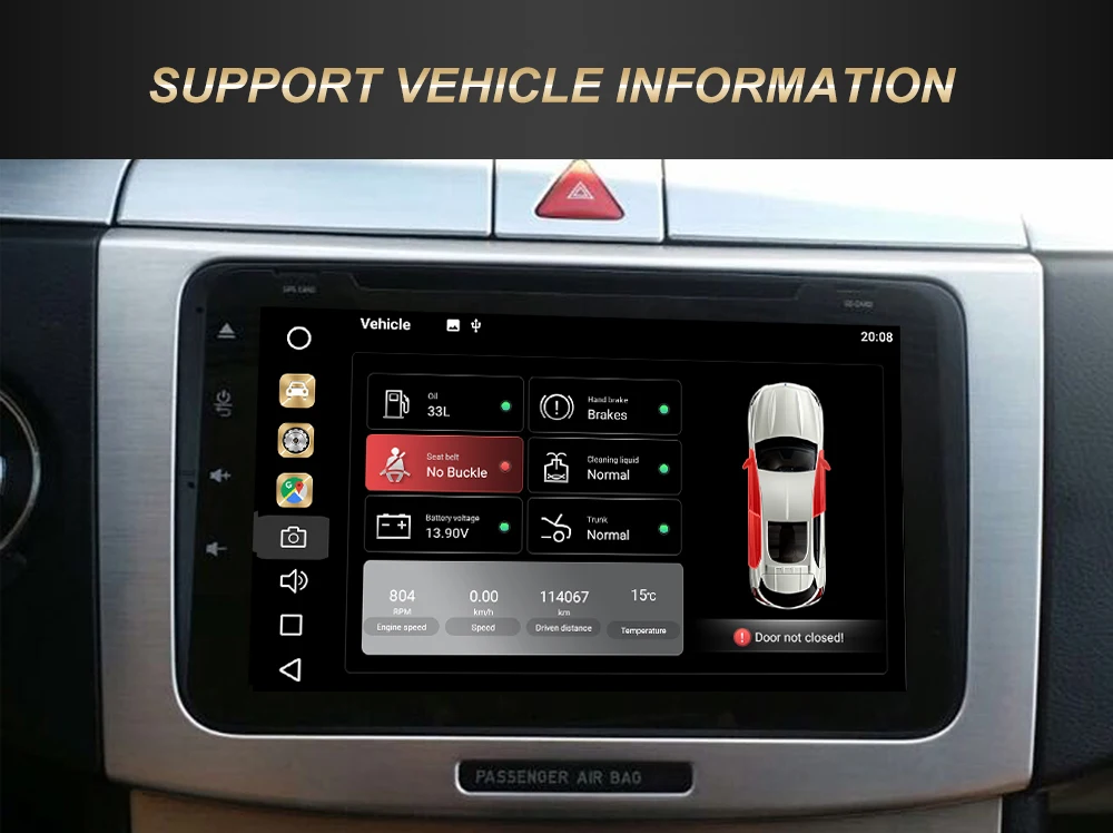 Best Dasaita 8" IPS 2 Din Car DVD Player Android 9.0 for VW Passat Golf 5 6 Polo Tiguan Jetta Touran GPS Radio 4G RAM 1024*600 MP3 9