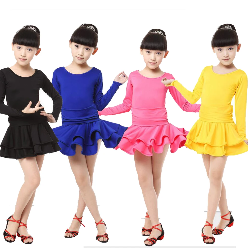 Buy Girls Long Sleeves Latin Dance Dress Childrens