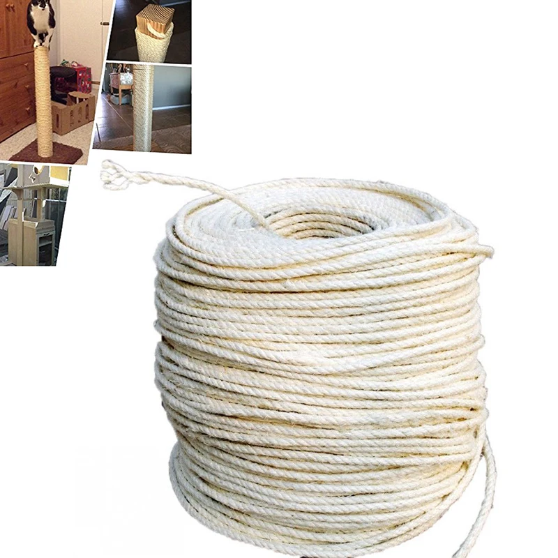 

5/10/20m Hemp rope DIY Natural Sisal Ropes For Cats Scratching Post Toys Soft Jute Twine DIY Desk Foot Tool For Cat Sharpen Claw