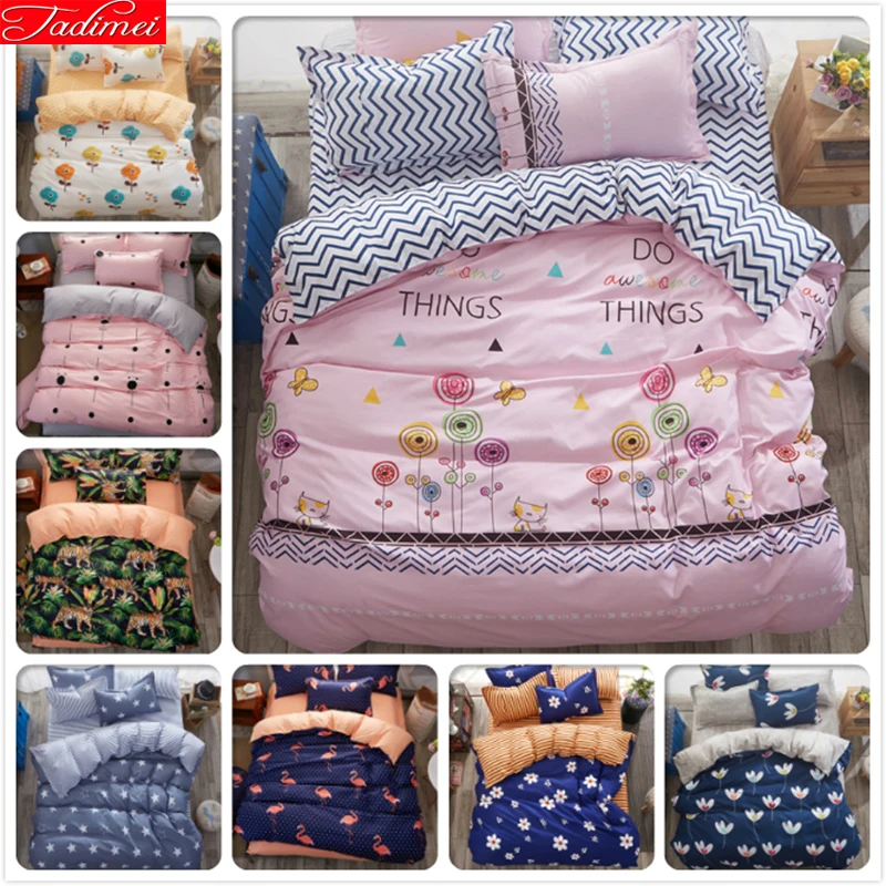 Soft Cotton Duvet Cover Sheet Pillowcase 3/4pcs Bedding Set Kids Child Bed Linen Single Twin Full Double Queen King Size 200x230 | Дом и сад