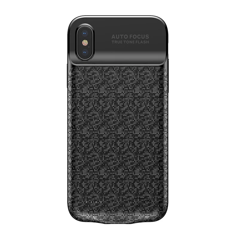 Чехол для зарядного устройства Baseus для iPhone X, чехол 3500 мАч, внешний аккумулятор, чехол, ультра тонкий внешний резервный аккумулятор, чехол - Цвет: Черный