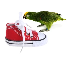 Птица игрушки мини холст обувь Жевательная укус украшения Висячие клетки Забавный попугай ремесло