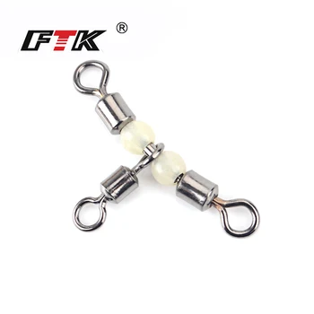 

FTK swivel 1 Pack Fishing Swivel Cross-Line Rolling Swivel With Beads Fish Hook Lure Connector Terminal Fishing Tackle Shop