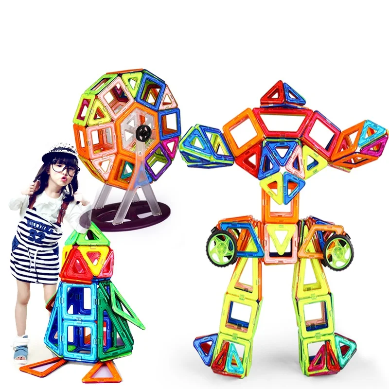 240PCS Pure Magnetic Designers Construction Building Blocks Toys DIY 3D designer Learning Educational Bricks Kids Toys