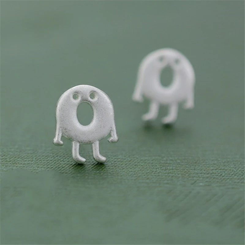 XIYANIKE Silver Color Cookies Stud Earrings For Women Girl Cute Donut