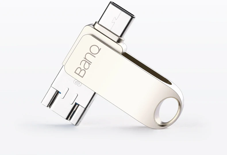 BanQ C80 type-C/Micro/USB 3,0 три в одном USB флеш-накопитель 32 Гб металлический флеш-накопитель 64 ГБ тип C Высокоскоростной флеш-накопитель 16 Гб