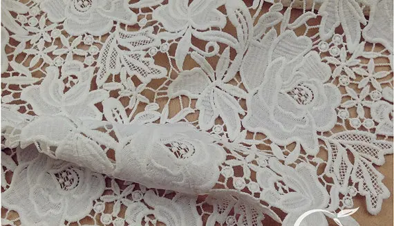 

15 yards off white guipure lace fabric, ivory bridal lace fabric, guipure lace fabric african lace fabric by the yard