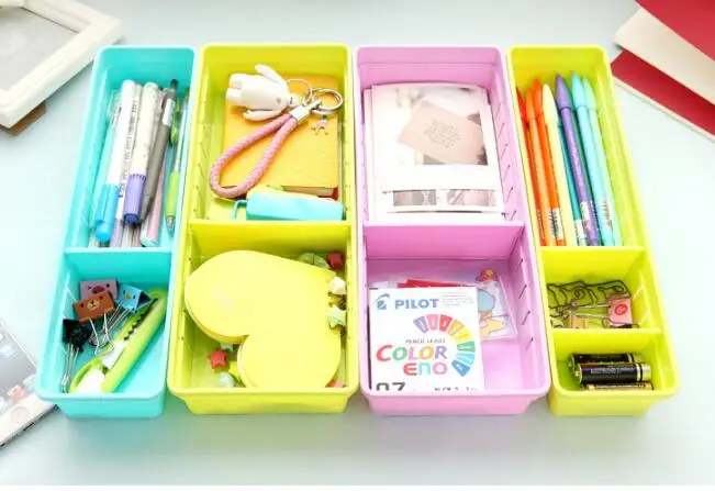 

1PC Plastic Free Combined Underwear Storage Box Container Organization Box Stationery Underwear Socks Grid Organizer LF 240