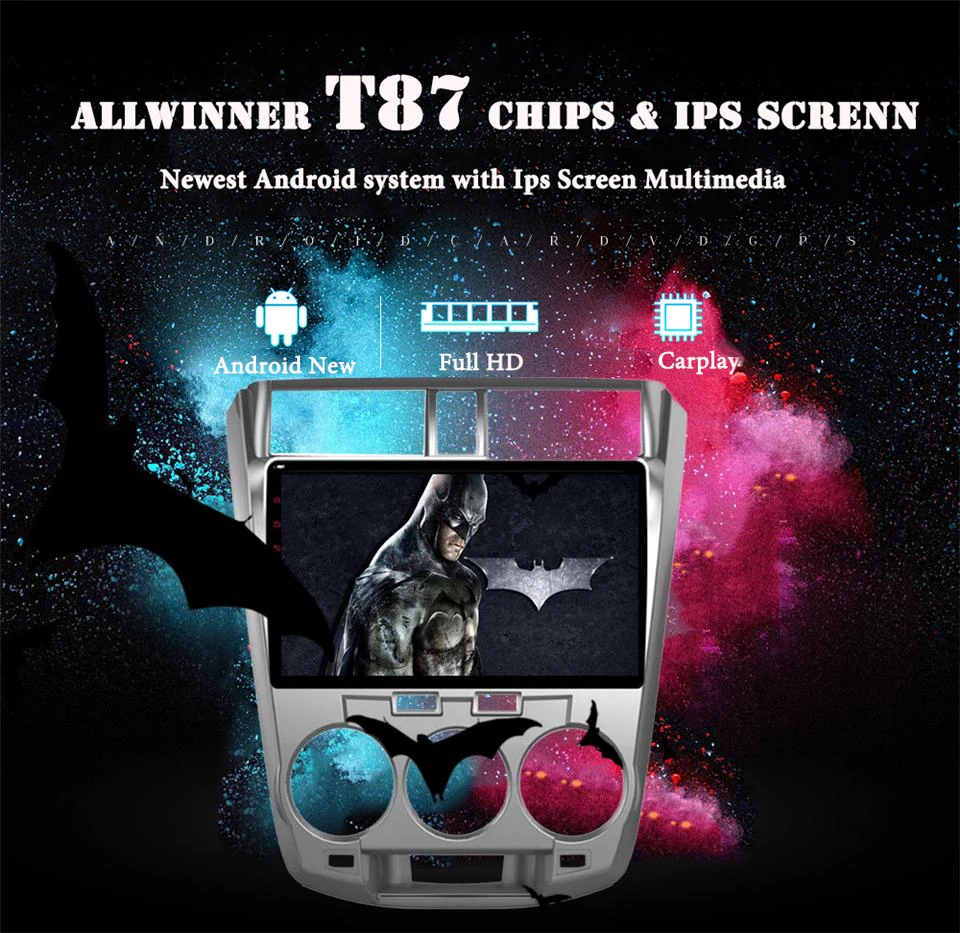 Top 10.1 inch Android 9.1 Car GPS Navigation For Honda City 2008-2014 Support Stereo Audio Radio Video Bluetooth DSP carplay System 3