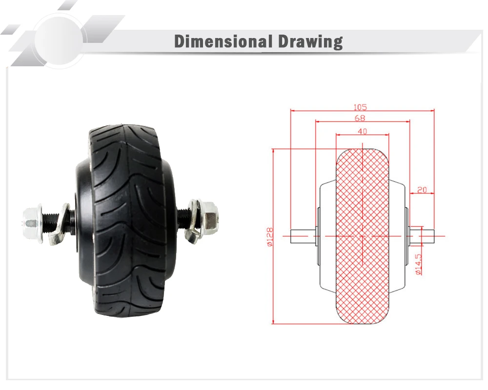 Sale Load 150Kg Double Drive 5" Electric Hub Motor BLDC 24-36v 150-300W Motor Wheel Kit Electric Scooter Skateboard Conversion kit 1