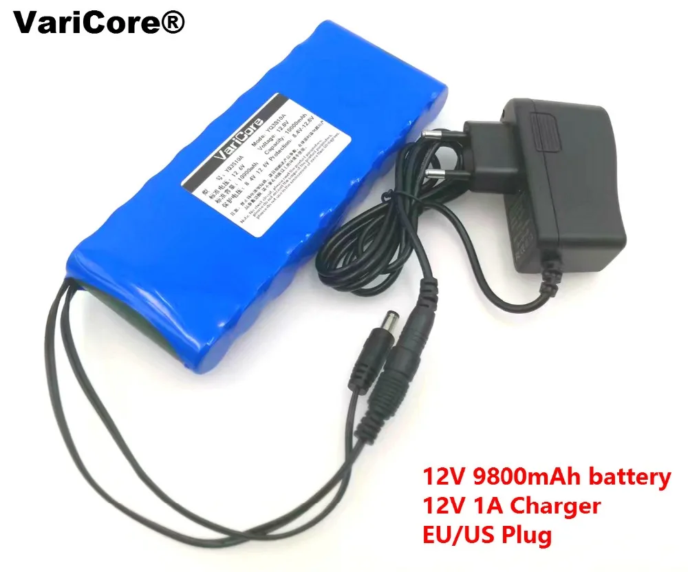 12 v 9.8Ah 9800mAh 18650 перезаряжаемые батареи 12V литий-ионный аккумулятор Защитная плата CCTV монитор батарея+ 12,6 V 1A зарядное устройство