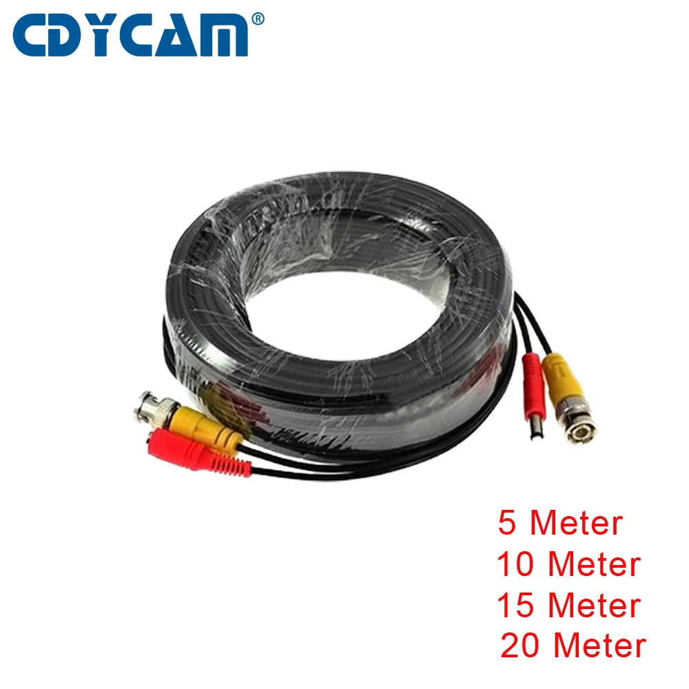 

Cdycam CCTV Camera Accessories BNC Video Power Siamese Cable for Surveillance DVR Kit Length 5m/10m/15m/20m 65ft BNC