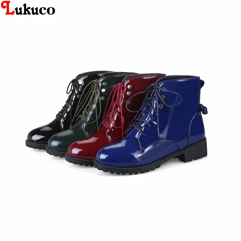 

Lukuco Cool Botas Winter Spring Female Boots Women Boots Large Size 37 38 39 40 41 42 43 44 45 46 Mature Shoes Motorcycle boots