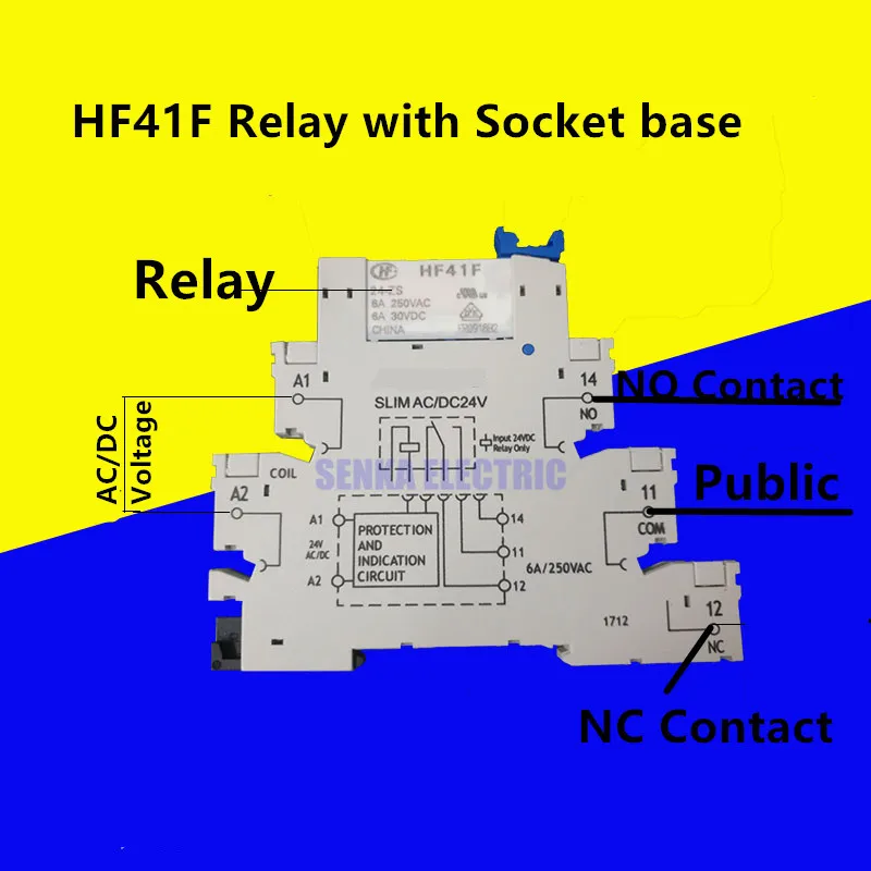 Новое поступление HF41F 24-ZS HF41F-024-ZS 41F-1Z-C2-1 супер тонкий din-рейку релейный модуль группы, похожие на PLC-RSC тонкий релейный разъем