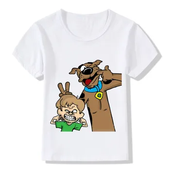 

Children Cartoon Scooby Doo And Shaggy Mystery Machine Design Funny T-Shirt Kids Cute Clothes Boys Girls Summer Tops Tee,ooo5086