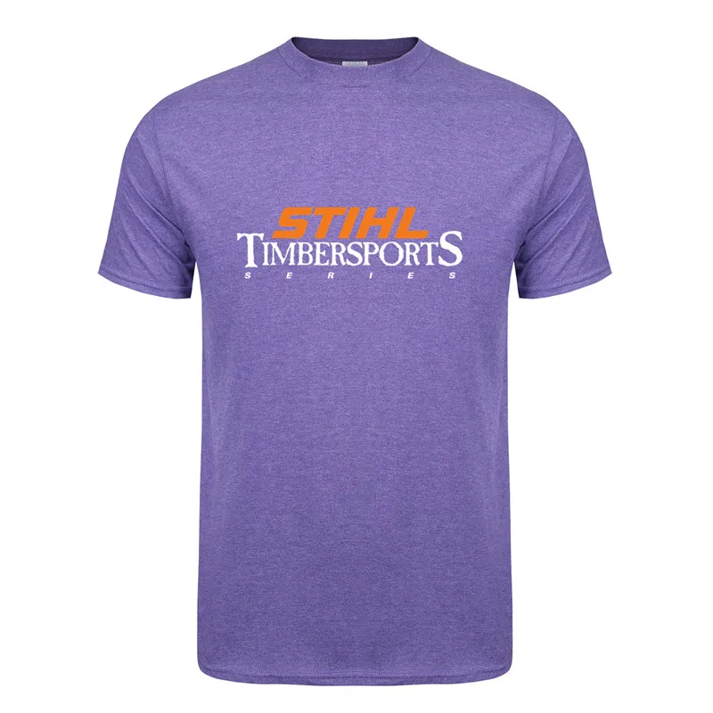 Stihl Timbersports серия футболка мужская с коротким рукавом хлопок лето Человек Stihl Футболка мужская футболка DS-004 - Цвет: Antique Purple