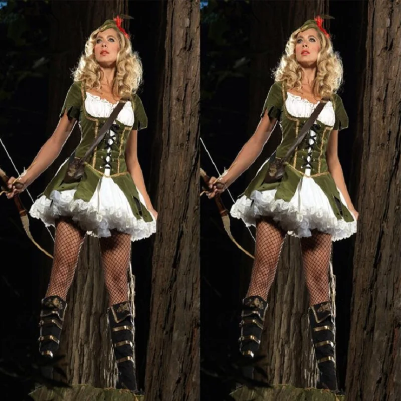 Взрослый женский сексуальный Робин Гуд ролевые эльфийские охотничьи игровой костюм Делюкс Высокое качество Хэллоуин косплей вечерние Вечеринка Униформа