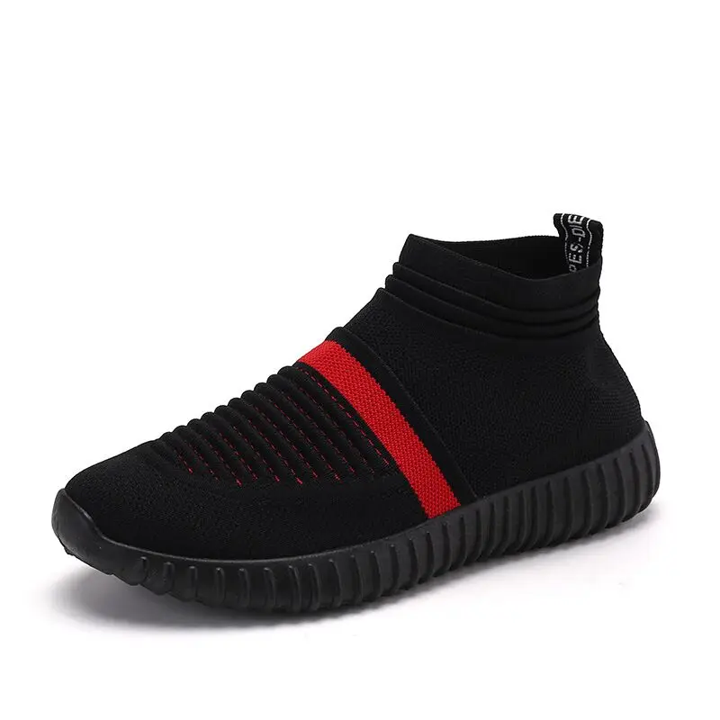 

Sneakers for Women Slip On Breathable Mesh Black Platform Shoes Ladies Flats Platform Sneakers Sock Shoes Large Size