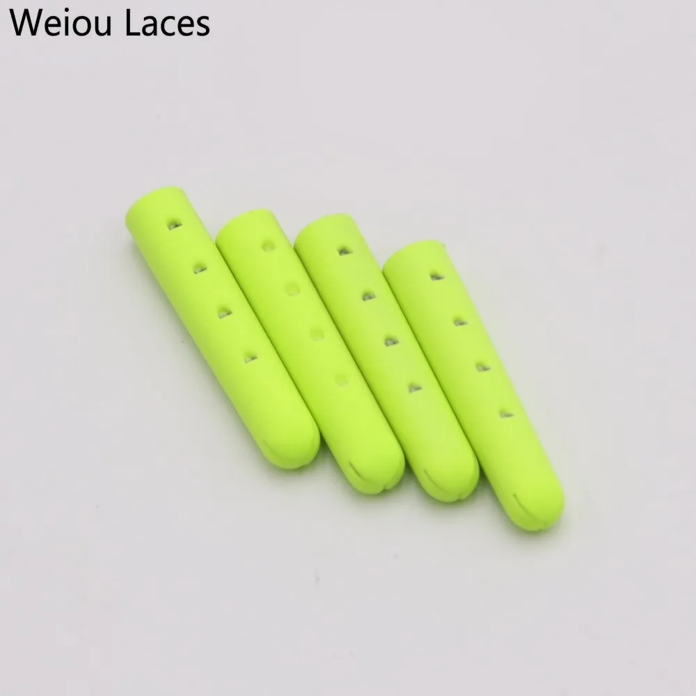 Weiou(100 шт./25 комплектов) 4x23 мм флуоресцентные желтые наконечники для рисования, модные матовые металлические наконечники для одежды, обувной шнурок, DIY, цилиндрическая головка