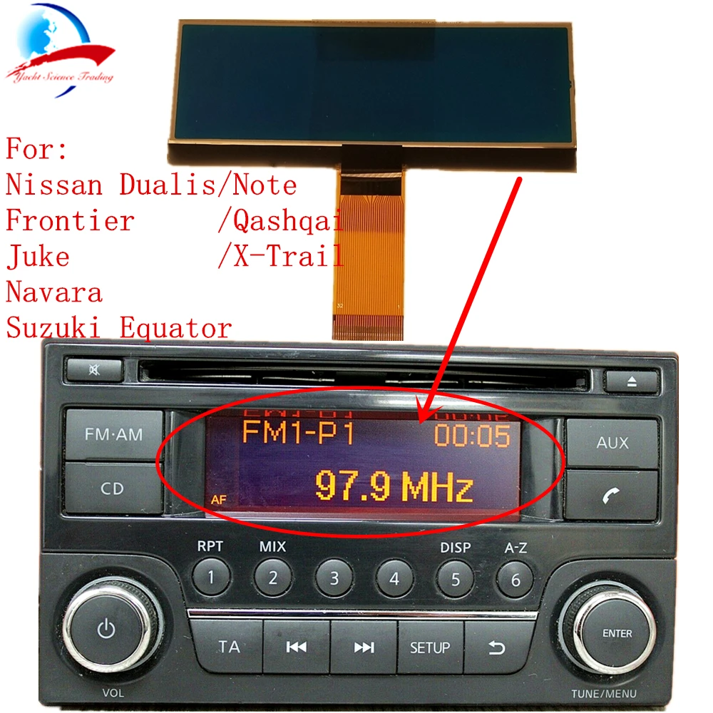 

Car Radio CD Player LCD Screen Display Pixel Repair For Nissan Qashqai X-Trail Frontier Note Juke Dualis Navara Suzuki Equator