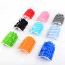 Gatos escova de canto gato massagem auto grooming pente escova gato esfrega o rosto com um pente tickling gato produtos para animais de estimação