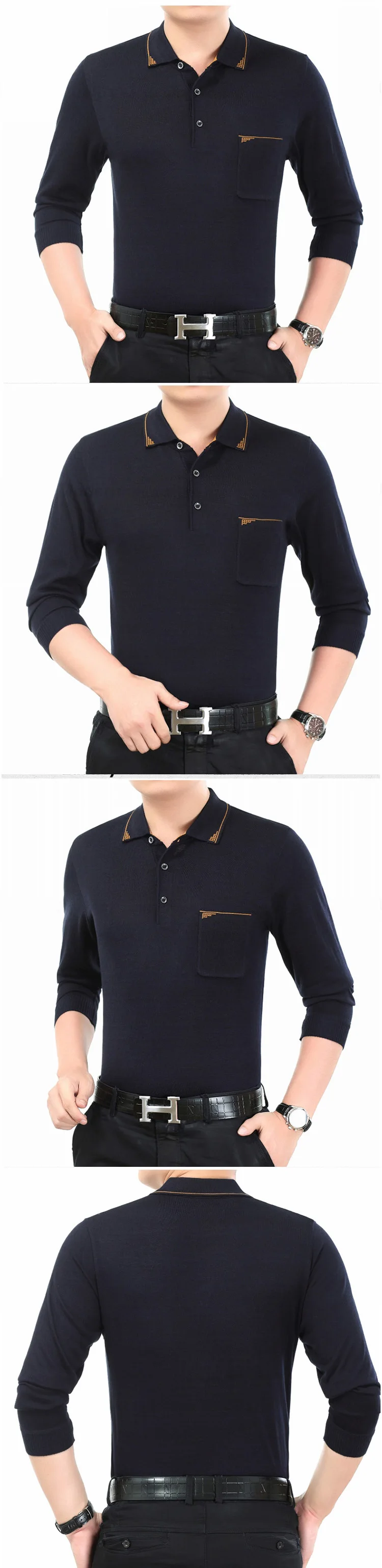 Новая повседневная деловая Мужская рубашка с длинным рукавом, Мужская однотонная Модная брендовая рубашка поло, дизайнерская Мужская теннисная рубашка поло camisa social 6161