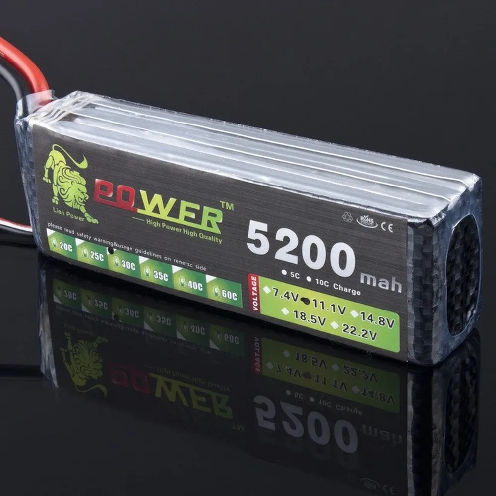 

High-Quality Lipo 3S Battery 11.1v 5200mAh 30C LION POWER for RC Helicopter Car Boat Quadcopter Battery Accessories RC Toys