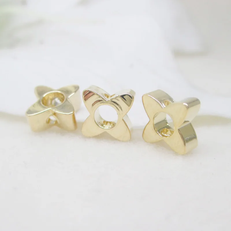 

K color Gold filled Corners beaded mini clover spacer beads gold for making DIY jewelry 6.6*3mm 10pcs