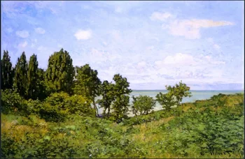 

High quality Oil painting Canvas Reproductions By the Sea (1864) By Claude Monet hand painted
