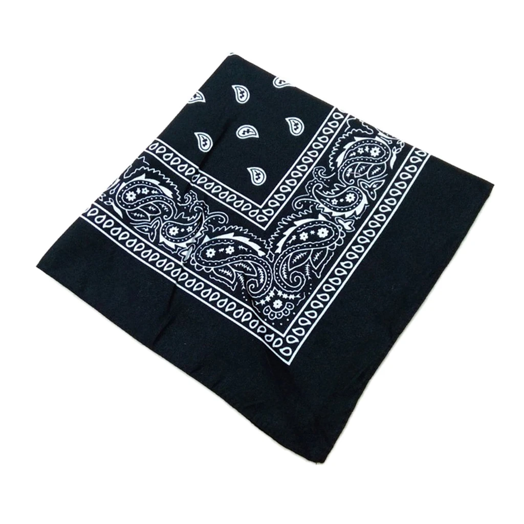 100% Cotton Fashion Bandana Multipurpose Paisley Printing Cowboy Bandanas Square Scarf Headbands Necktie for Men Women 55 x 55cm