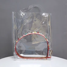 Grand Ouvert Femmes Sac À Main PVC Transaprent Femmes Épaule Sac De Gelée De Mode Fourre-Tout Sac de Causalité Shopper Sac Transparent Sac De Plage