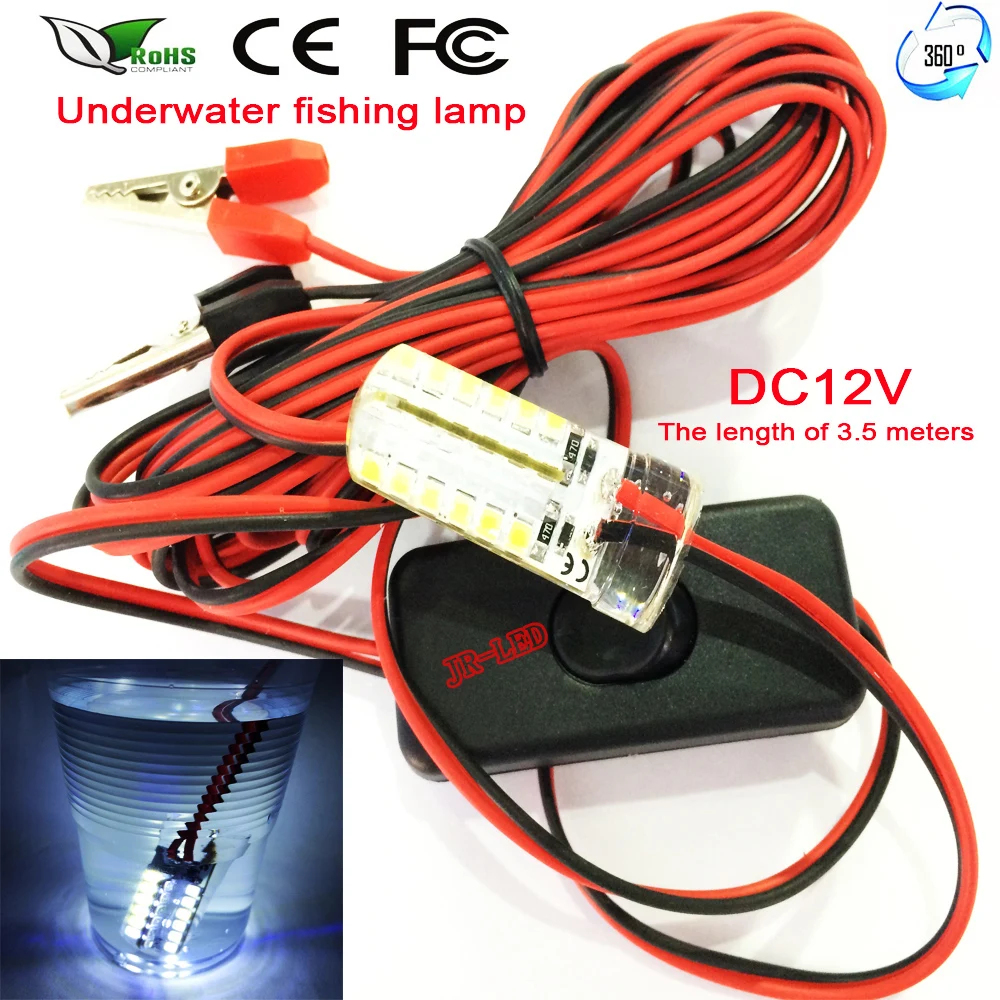 1pcs DC12V 5W cool white Underwater fishing lamp underwater lighting