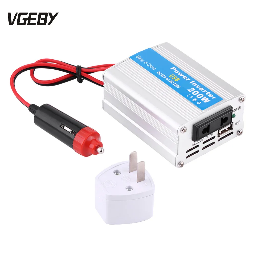 

New Car Inverter DC 12V to AC 220V 200W Car Power Inverter Converter Modified Sine Wave Power with USB Car Charger