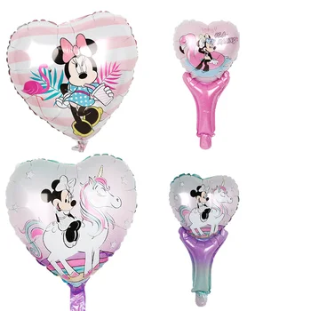 

Minnie Mouse Party Decorations Kids Foil Balloons 50pcs 18inch Unicorno Flamingo Globos Baby Shower Girl Handheld Stick Ballon