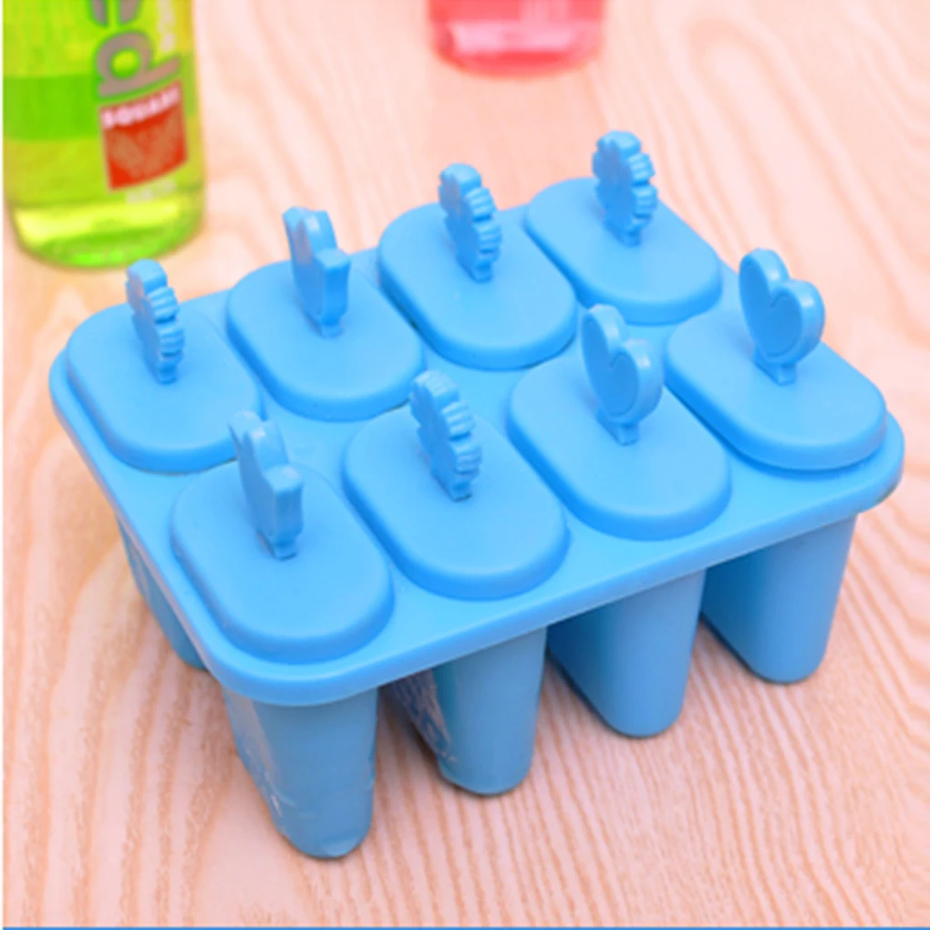 6/8 grids DIY Ice Cream Mold Frozen Popsicle Molds Non Toxic Tray