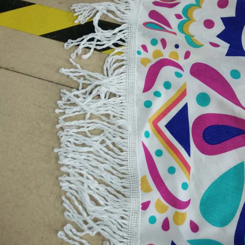 New European Rayon Printing Circular Beach Mat Yoga Blankets Yoga Mat Sand Cloth Shawl Towel Bikini Summer Dress 143cm