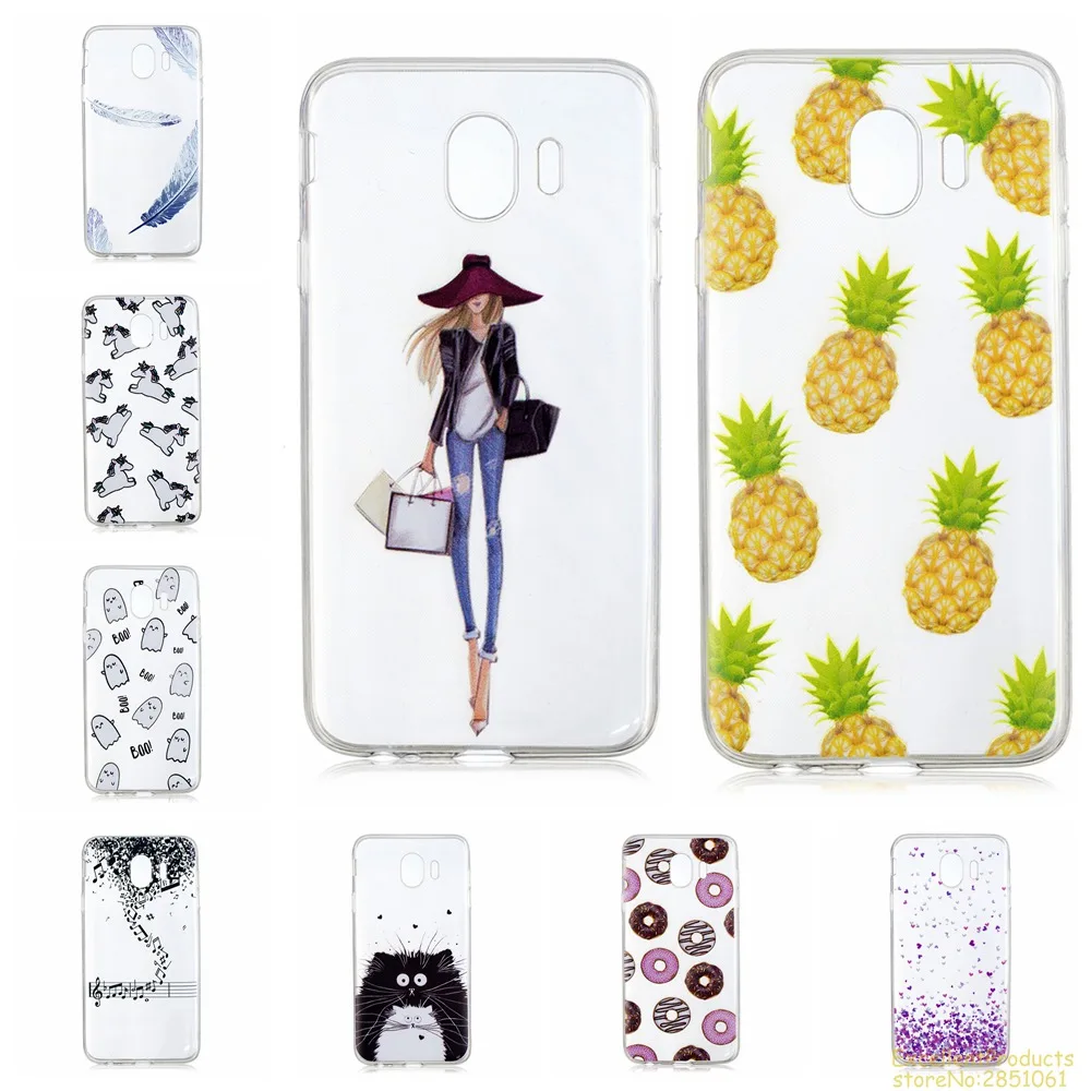 

For Coque Samsung J4 2018 Soft TPU Cover Kawaii Cartoon Printed Silicone Case For Samsung J4 2018 Phone case caso Capas tok