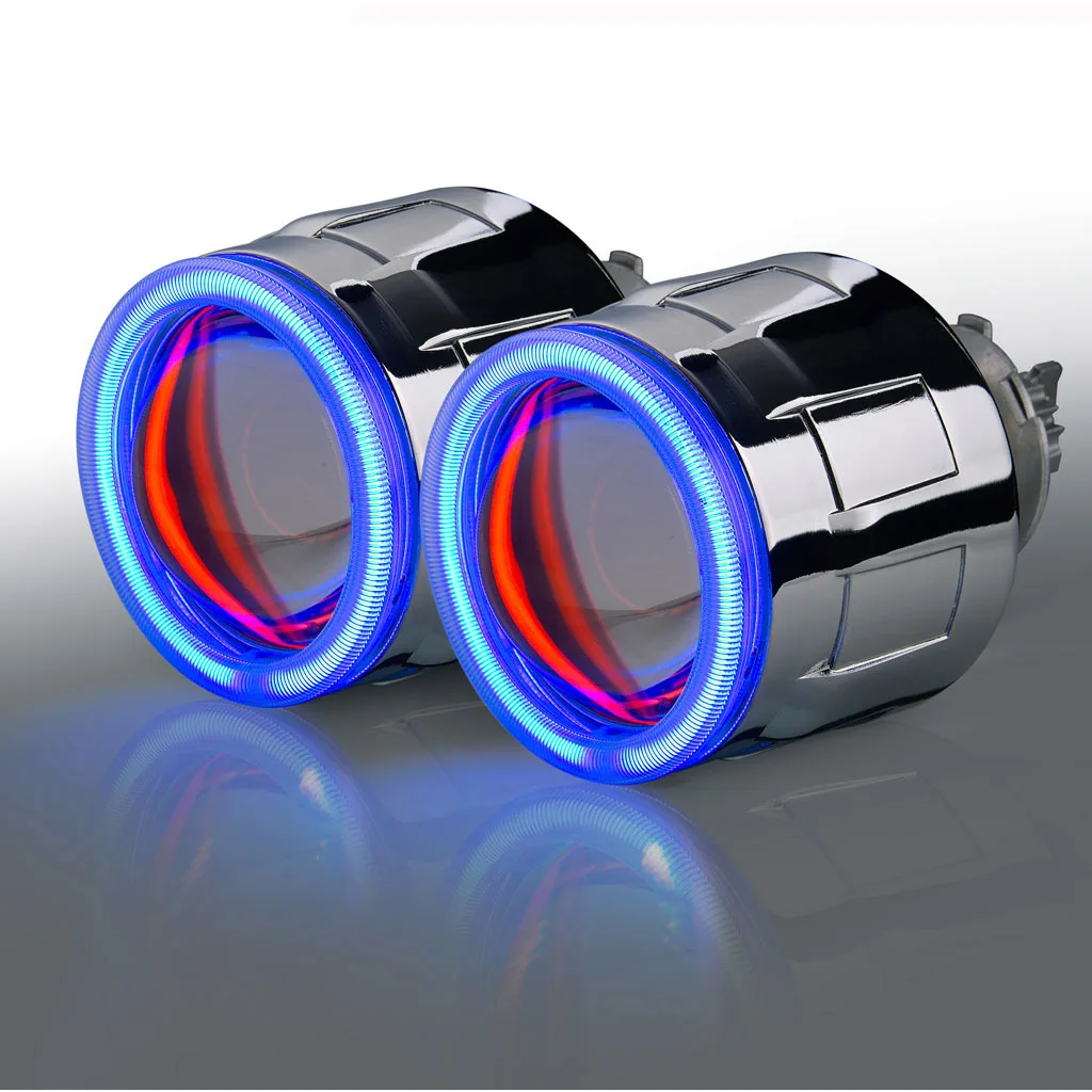 Wholesale - Angel eyes ring bi xenon projector lens light hid xenon kit with xenon h7 HID h1/h4/9005/9006 parking h4 headlights