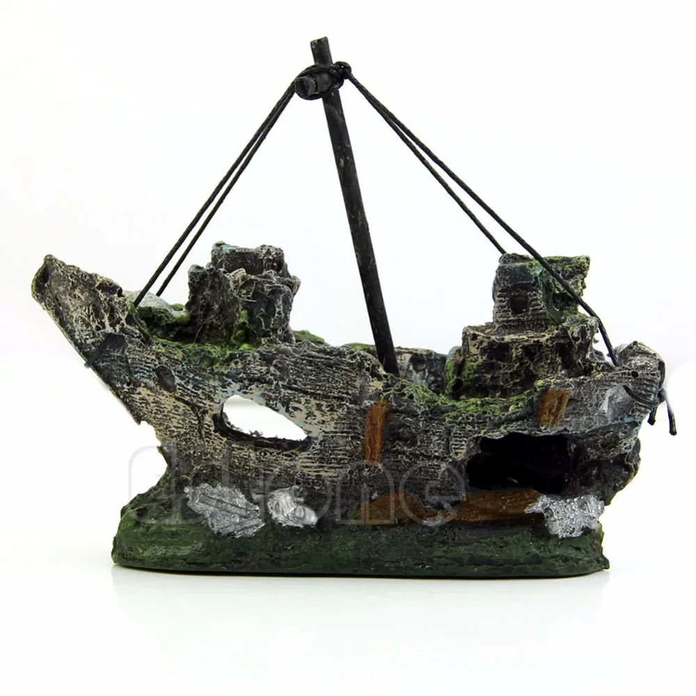 Аквариумное украшение развалины парусник затонувший корабль Разрушитель аквариум Декор пещеры