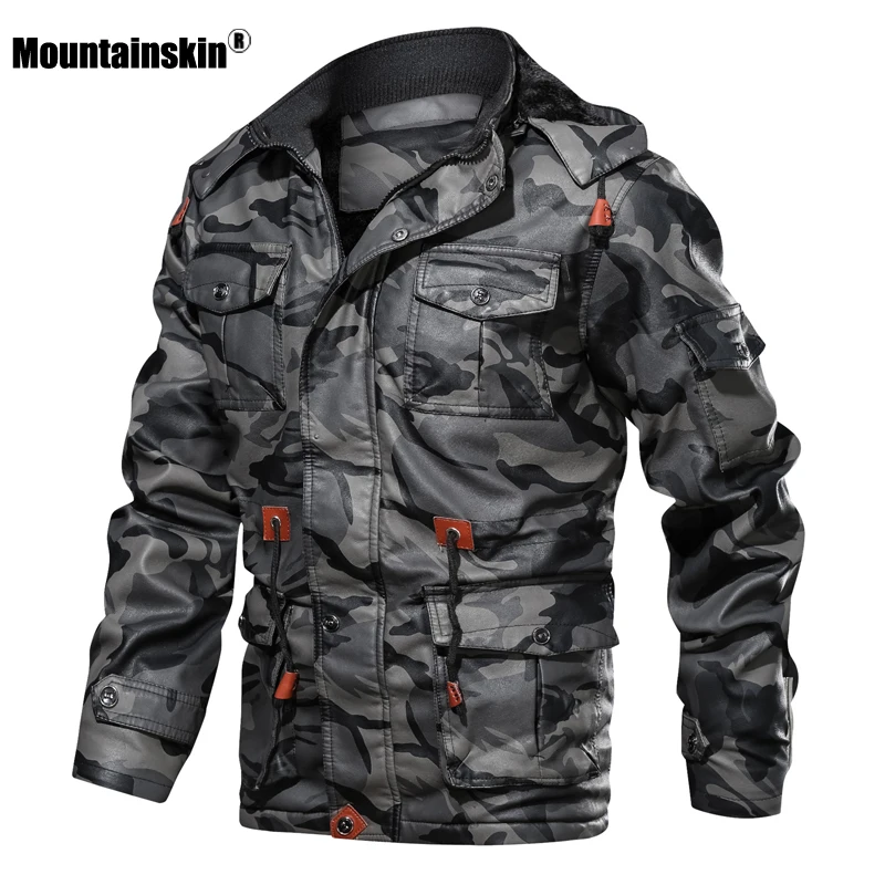 Мужская куртка из ПУ кожи Mountainskin черная утепленная с флисовой подкладкой и