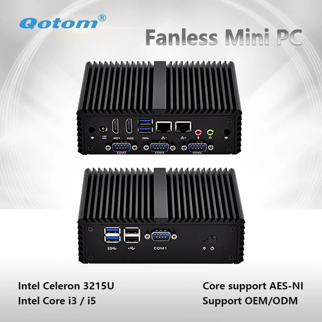Best Offers Qotom-Q400P Mini PC Celeron/ Core i3/ i5 Dual Core Fanless Computer Support Win Linux Pfsense Mini Server with 2 Ethernet LAN Best Offers Qotom-Q400P Mini PC Celeron/ Core i3/ i5 Dual Core Fanless Computer Support Win Linux Pfsense Mini Server with 2 Ethernet LAN