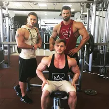 Новые летние кроссовки жилеты Для мужчин без рукавов Бодибилдинг Мышцы Тренировки Тренажерный зал хлопок майка плюс Размеры M-XXL 4 вида цветов