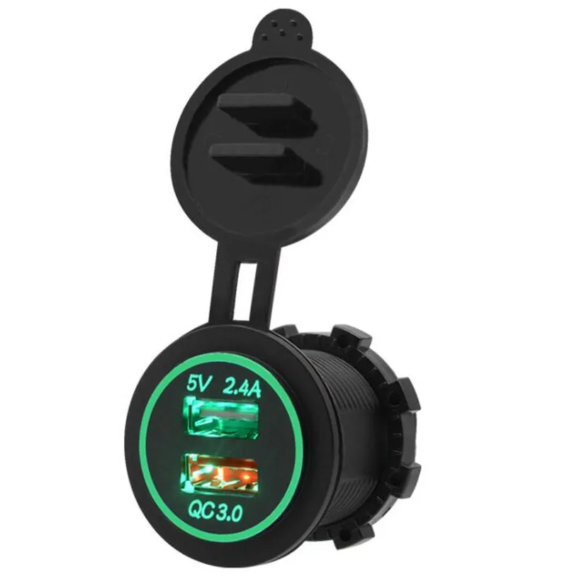 Автомобильное быстрое зарядное устройство QC 3 0 адаптер питания с двумя USB портами