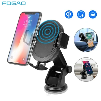 FDGAO Qi Car Wireless Charger For iPhone Xs Max XR X 8 Plus Samsung S9 S8 Note 9 8 Quick Fast Wireless Charging Car Phone Holder